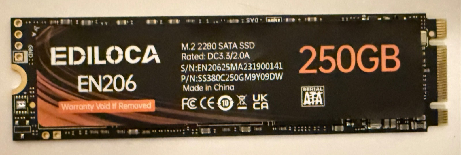 Ediloca EN206 250GB 3D NAND TLC M.2 SSD, M.2 2280 SATA III 6Gb/s SSD Internal...