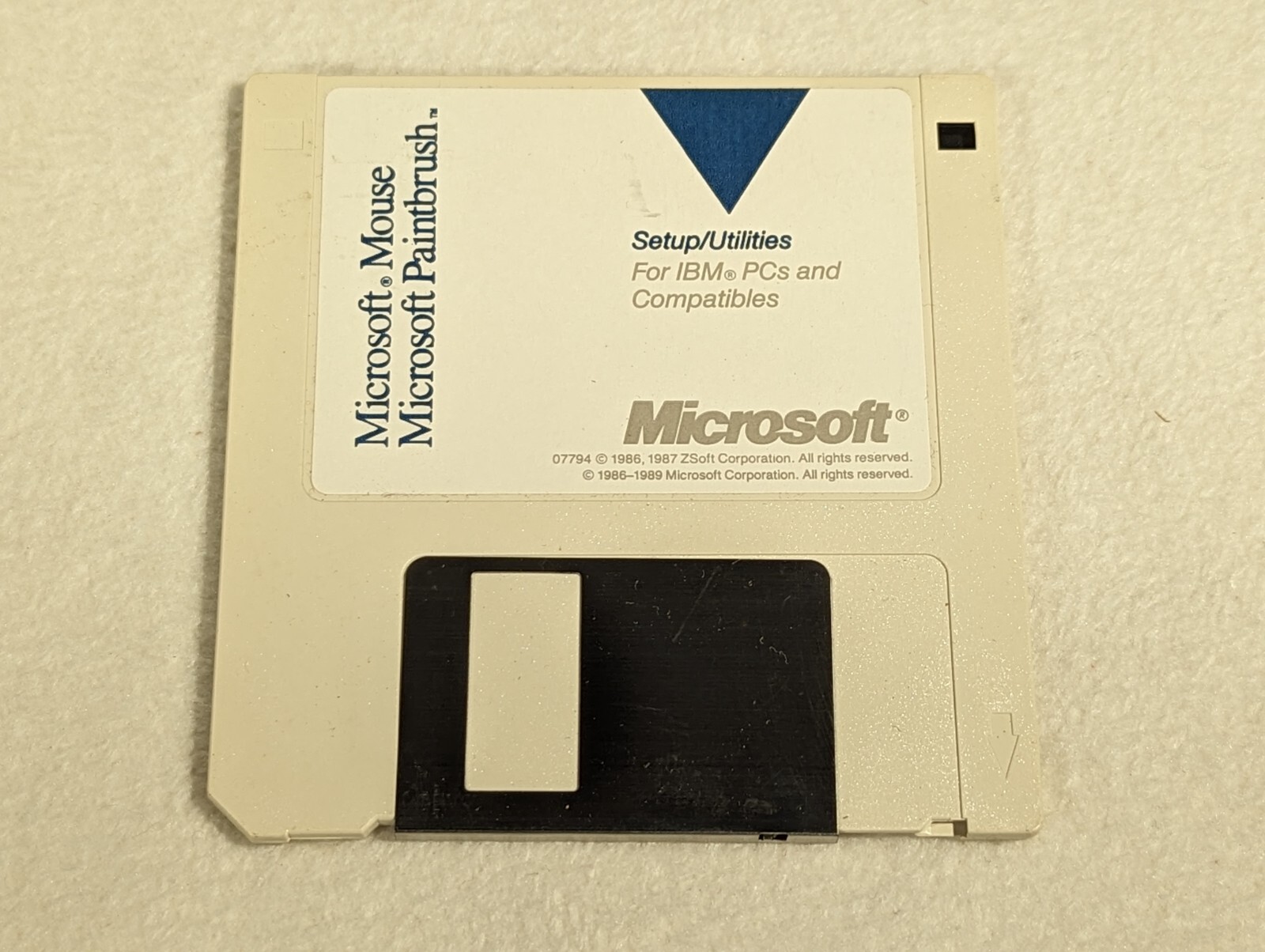 Vintage 1989 Microsoft Mouse & Paintbrush Windows PC Program 3.5" Floppy Disk