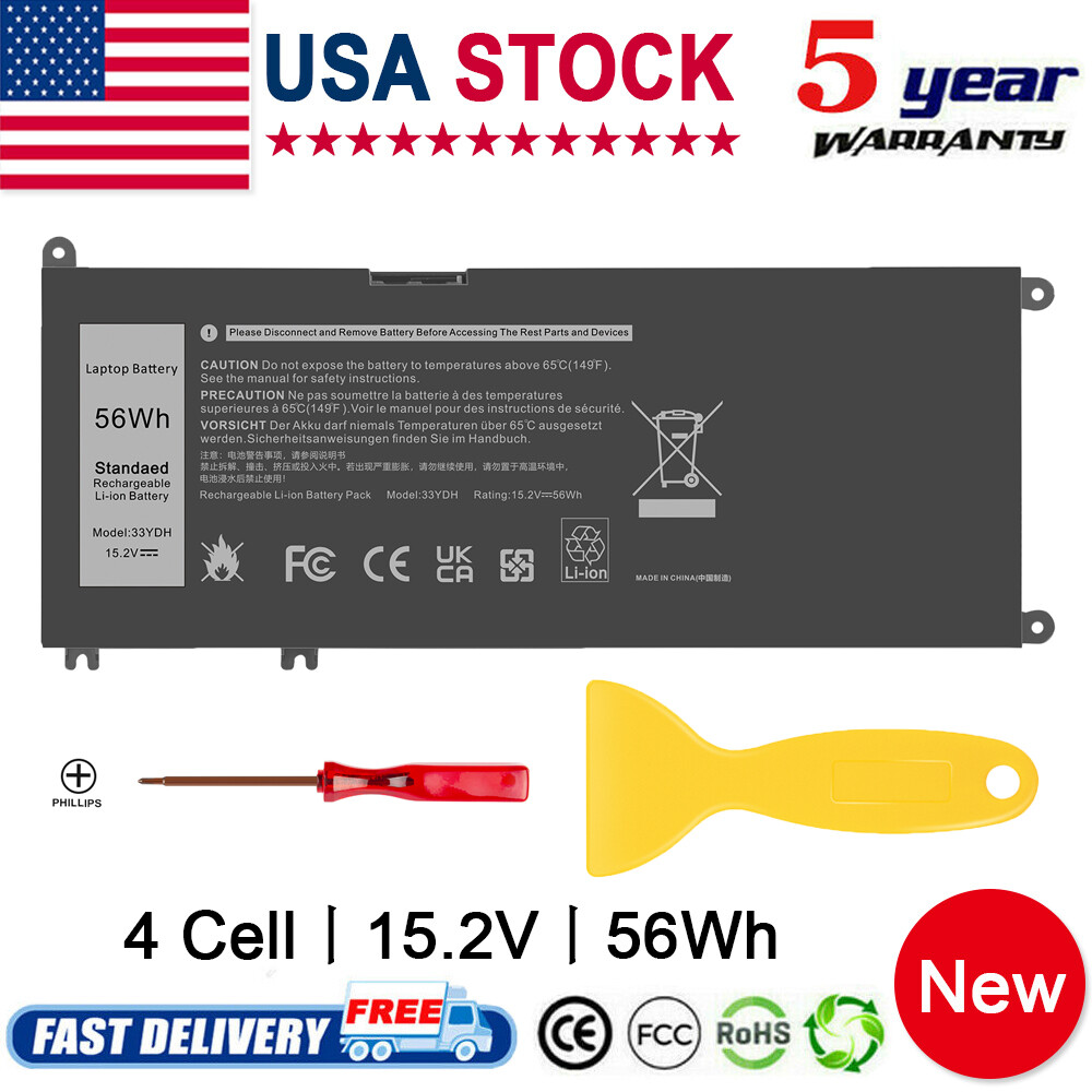 56Wh 15.2V 33YDH Battery For Dell Inspiron 17 7778 7779 7773 P30E 81PF3 PVHT1