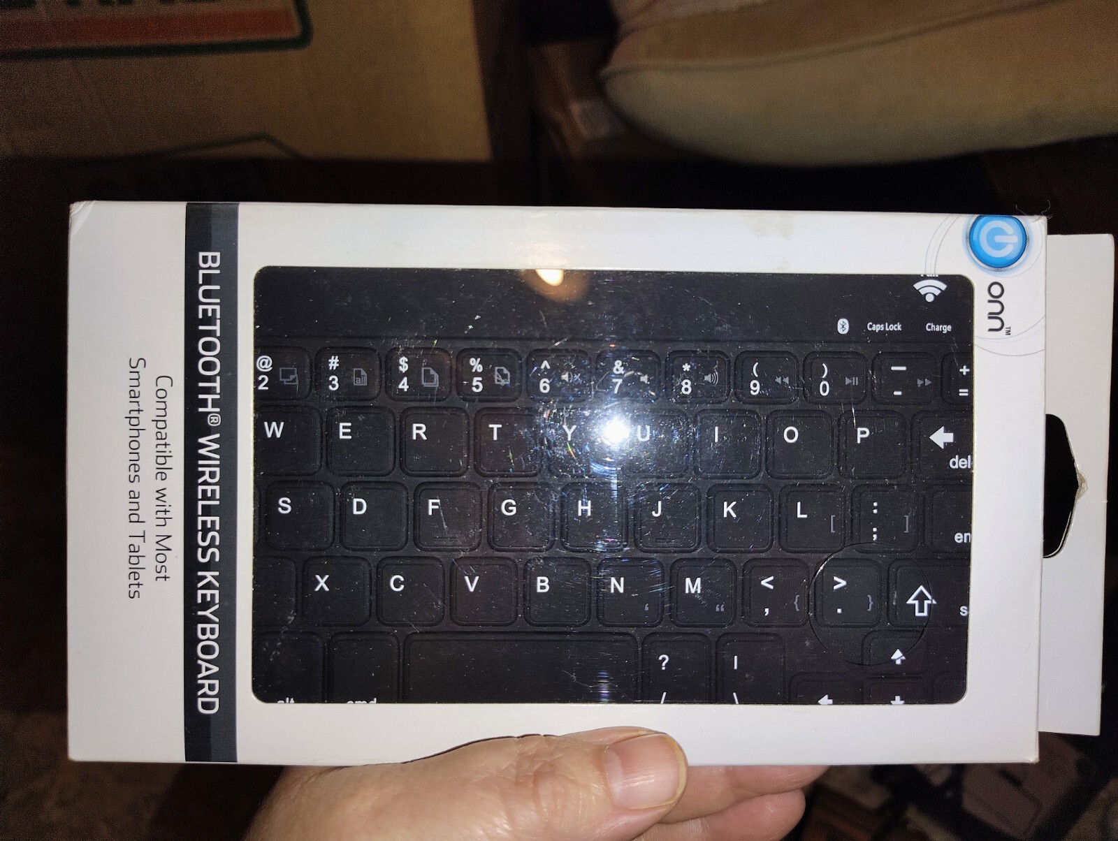 Onn Rechargeable Bluetooth Wireless Keyboard, Apple & Android Tablets Phones
