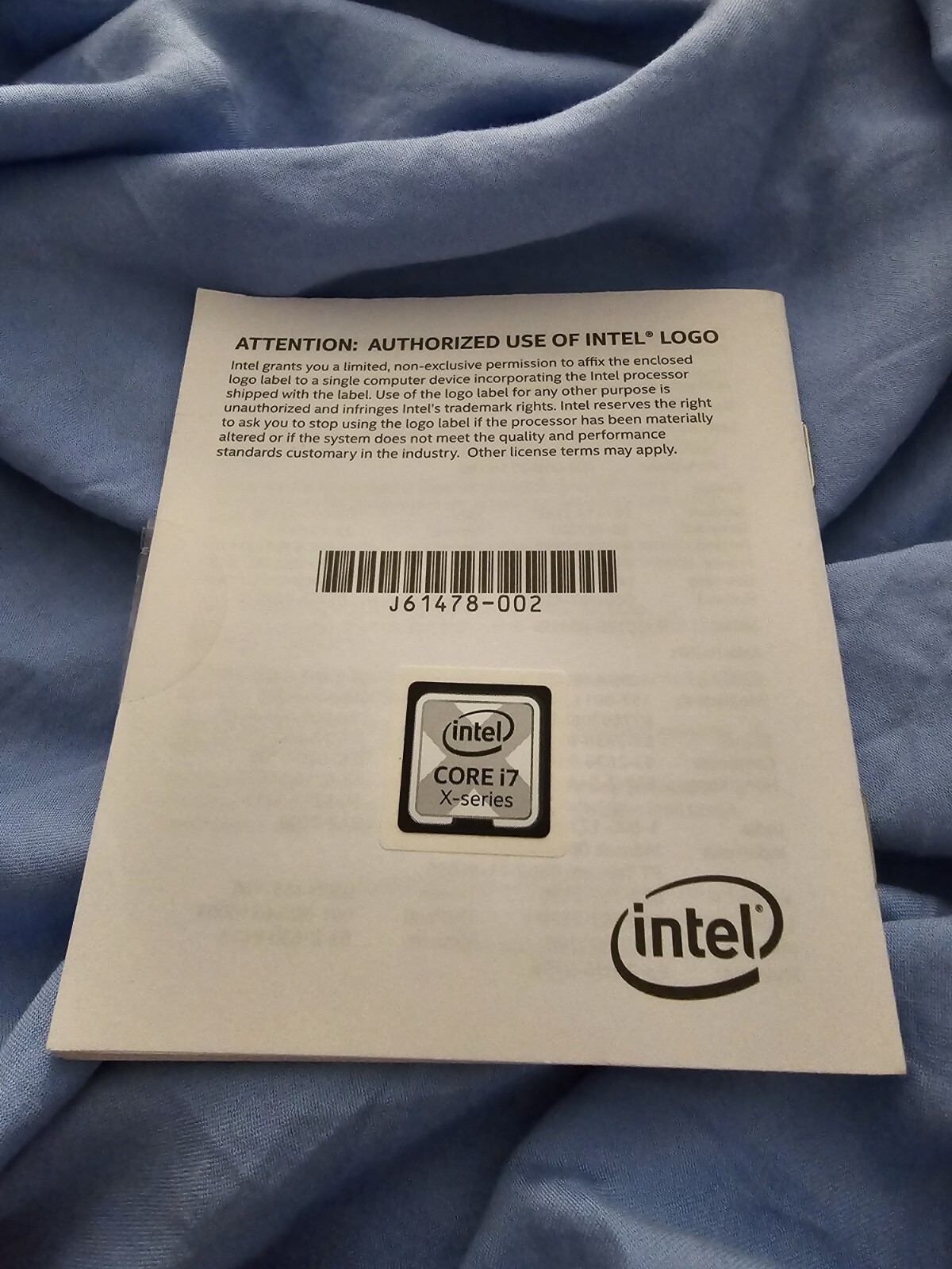 RARE Genuine Intel X SERIES Core i7 Badges Sticker. 1.8cm X 1.8cm