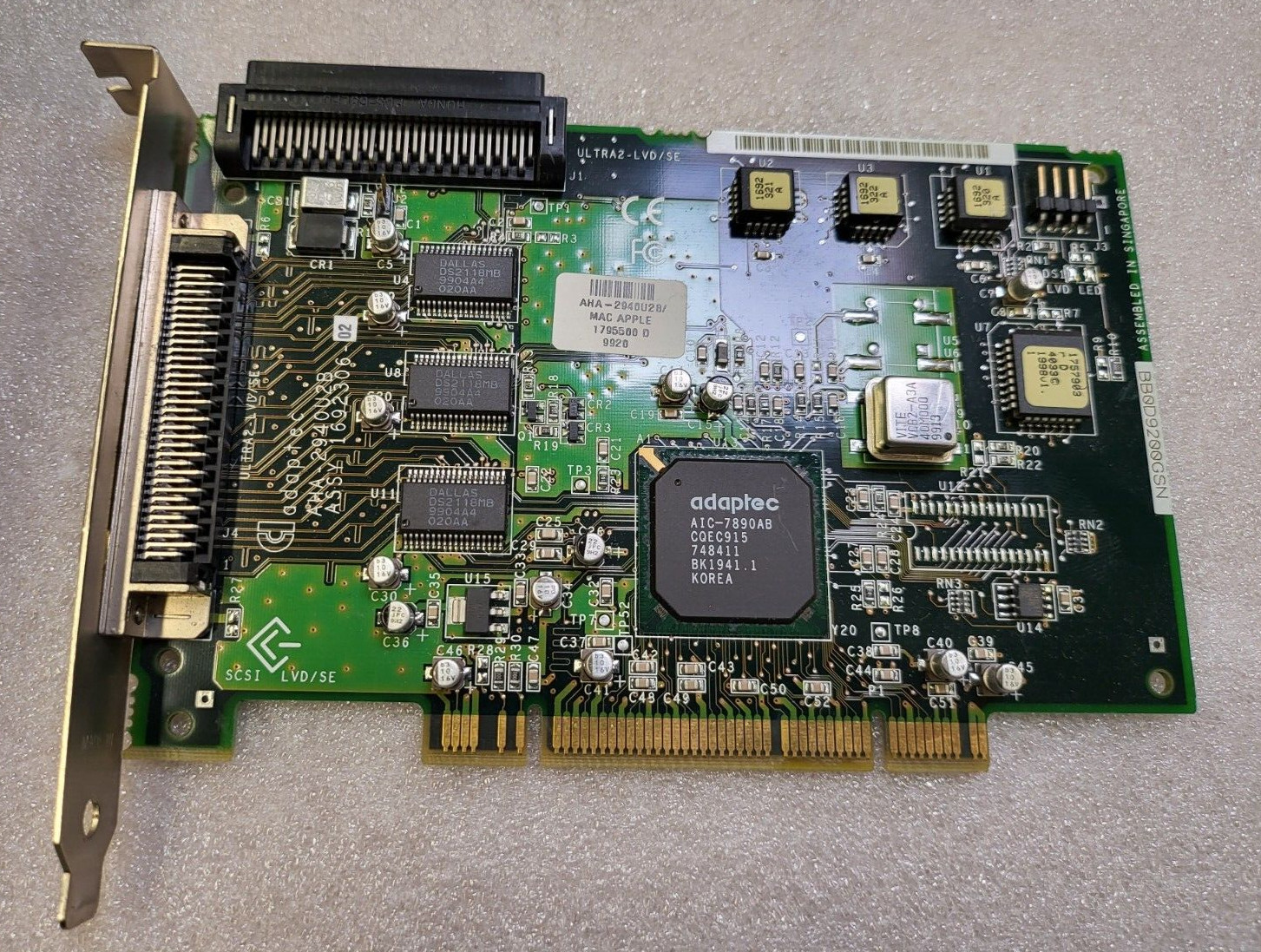 Adaptec AHA-2940U2B/ Mac Apple 68pin PCI SCSI Controller Card TESTED US SELLER