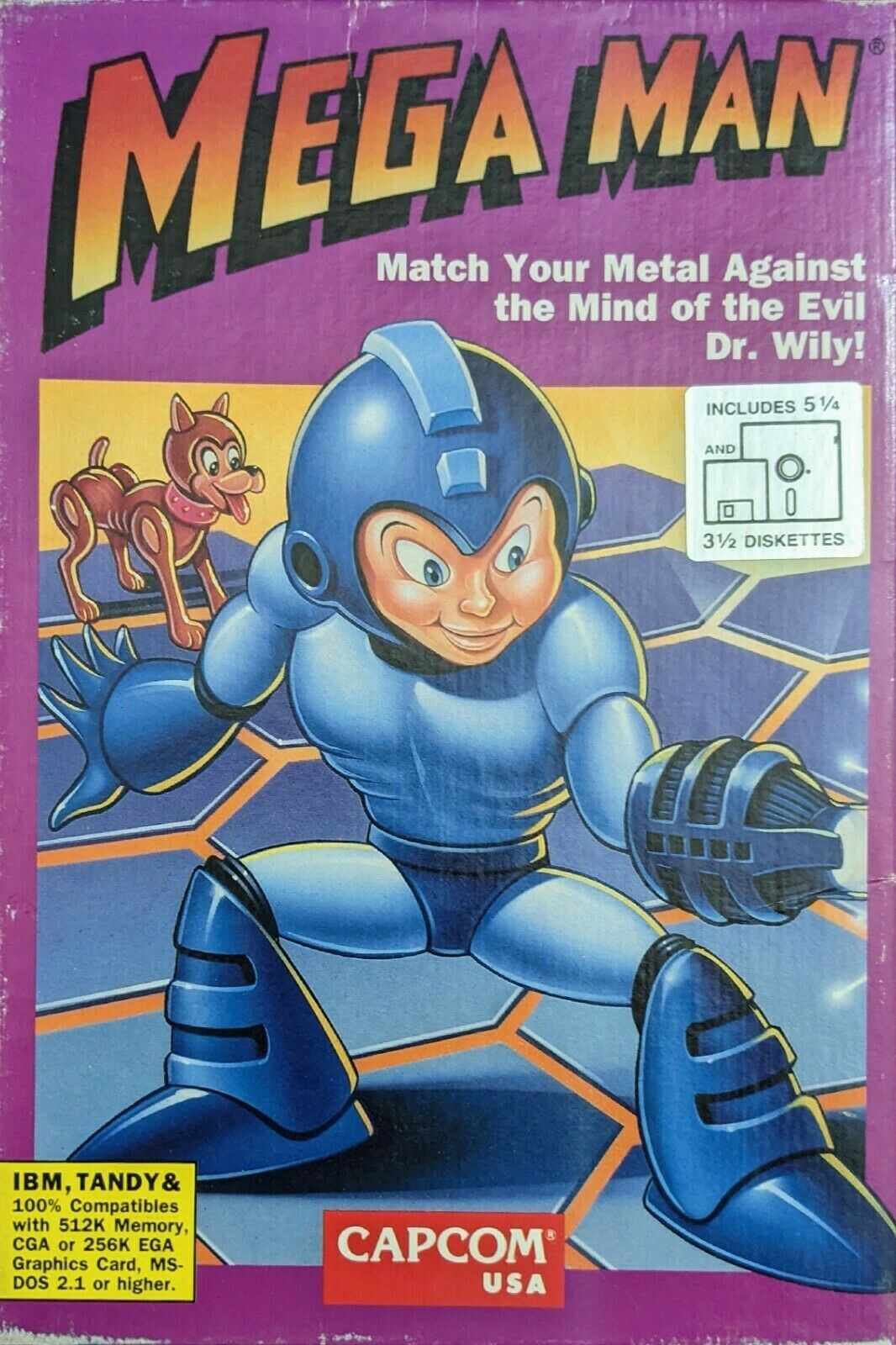 #66 Mega Man IBM/Tandy 1992 - 5.25 5 1/4  floppy disk W Box RARE