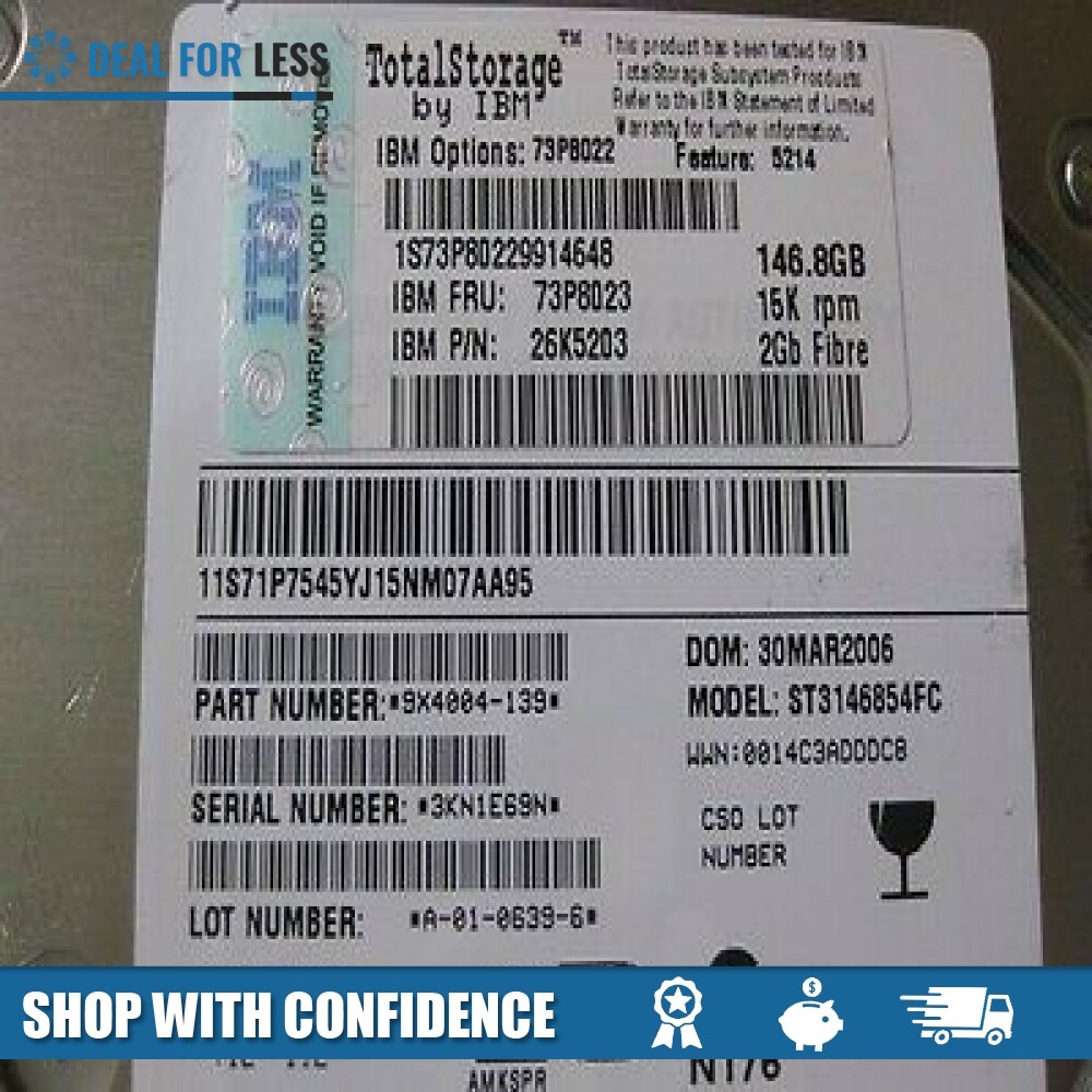 73P8022/73P8023/26K5203-IBM 146GB 15K FC DRIVE