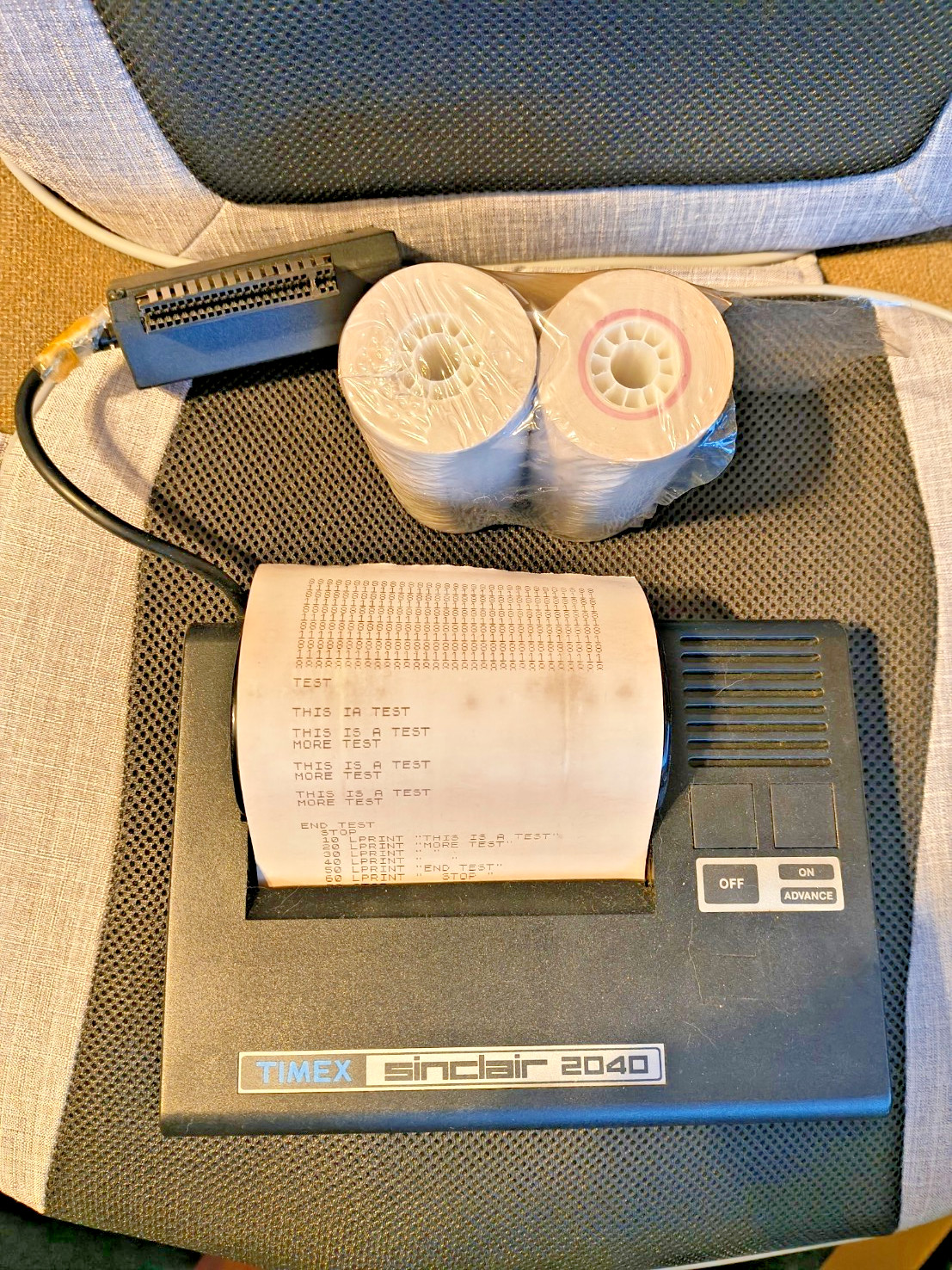 Timex Sinclair 2040 printer - TESTED working W/3 rolls paper