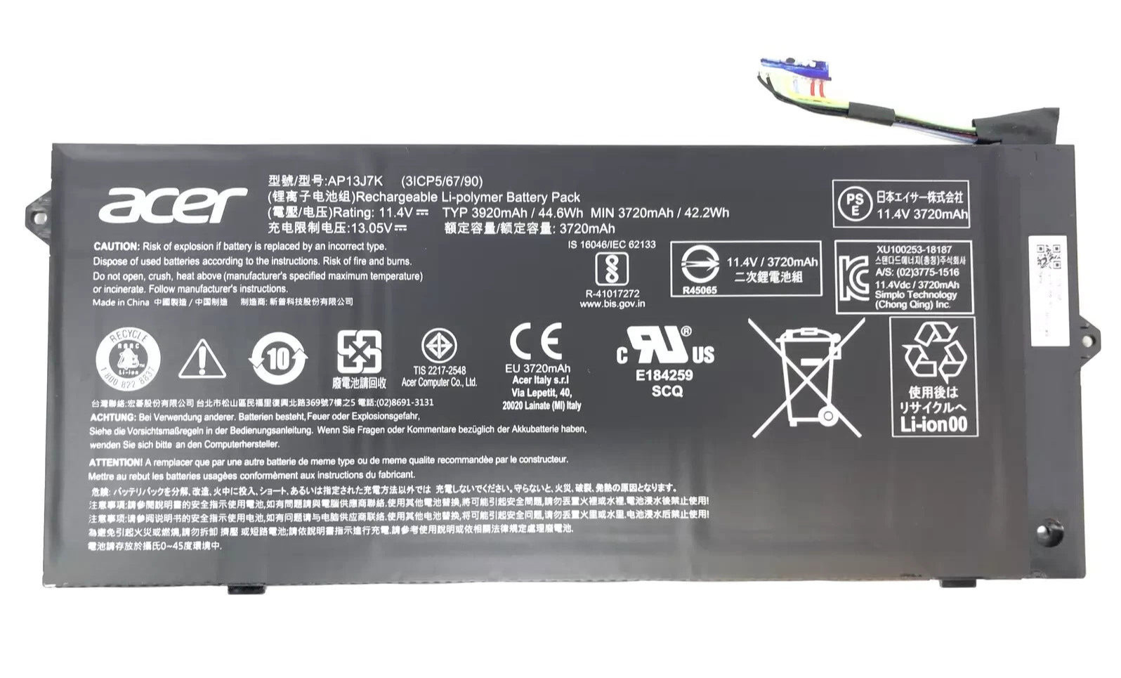 New Acer Chromebook C732 311 C733 C733T Genuine Battery KT.00307.006 3Cell 42Whr
