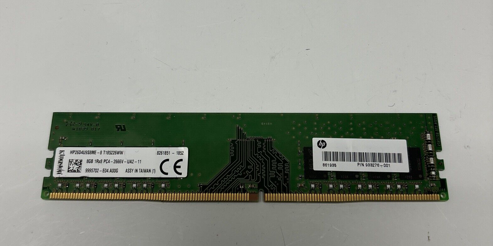 Kingston 8GB RAM Stick - HP26D4U9S8ME-8 - 1Rx8 PC4 - 2666V-UA2-11 HP 933376-001