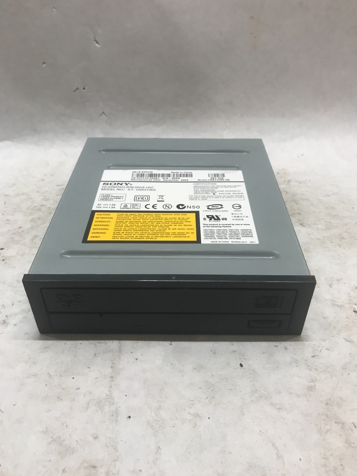 Internal Drive Burner Sony CD-R/RW/DVD-ROM Drive Unit CRX310EE  Tested - DW