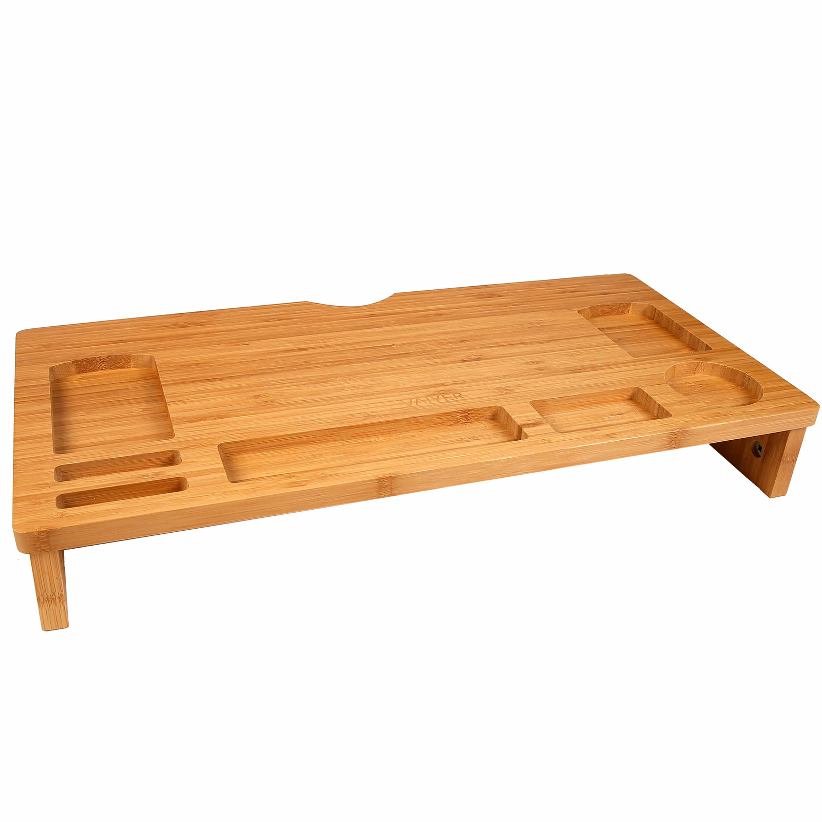 Vaiyer Bamboo Monitor Stand - 23" Bamboo Desk Riser, Organizer for Home & Office