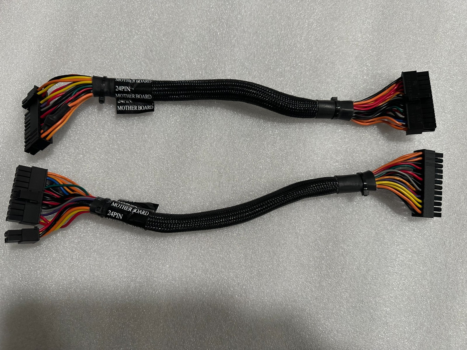 (2) 24-Pin ATX Motherboard Power Cable 20+4 Pin PSU Lead – Power Sleeved 13"