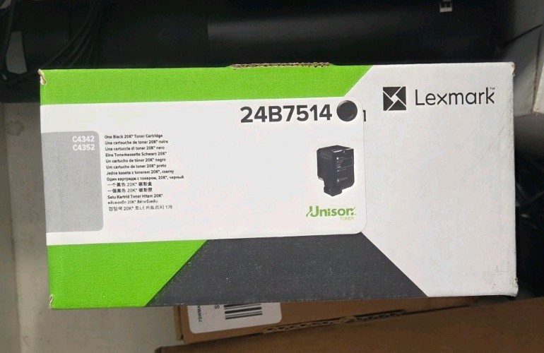 Genuine Lexmark 24B7514 Black Toner Cartridge for C4342 / C4352 NEW