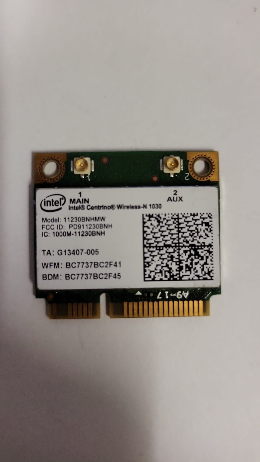 New Genuine Intel Centrino Wireless-N-1030 11230BNHMW 802.11b/g/n BT PCIe Half