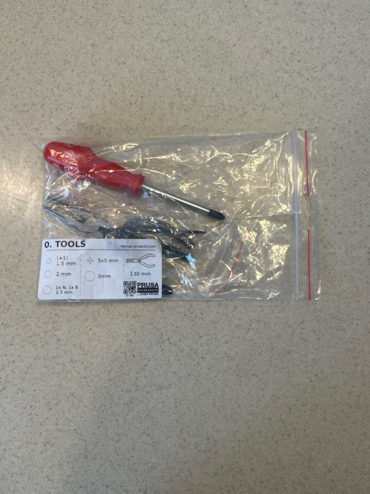 Original Prusa Complete Tool Set for MK3 3D Printer Brand New