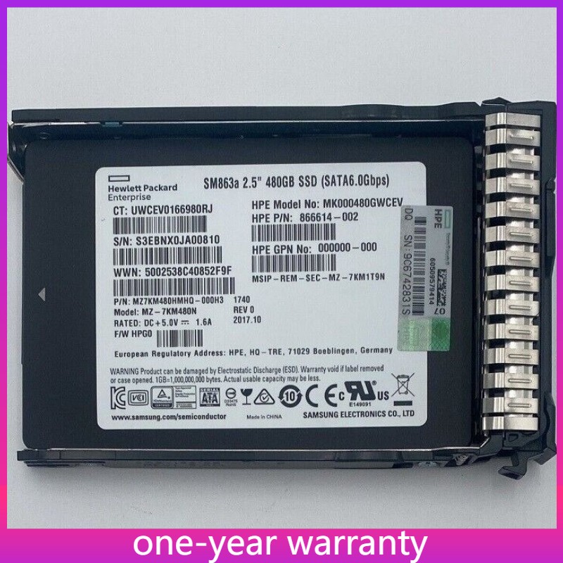 NEW HPE/Samsung 2.5" 480GB SATA 6G G11 Server SSD Replace P41522-001 P40497-B21 