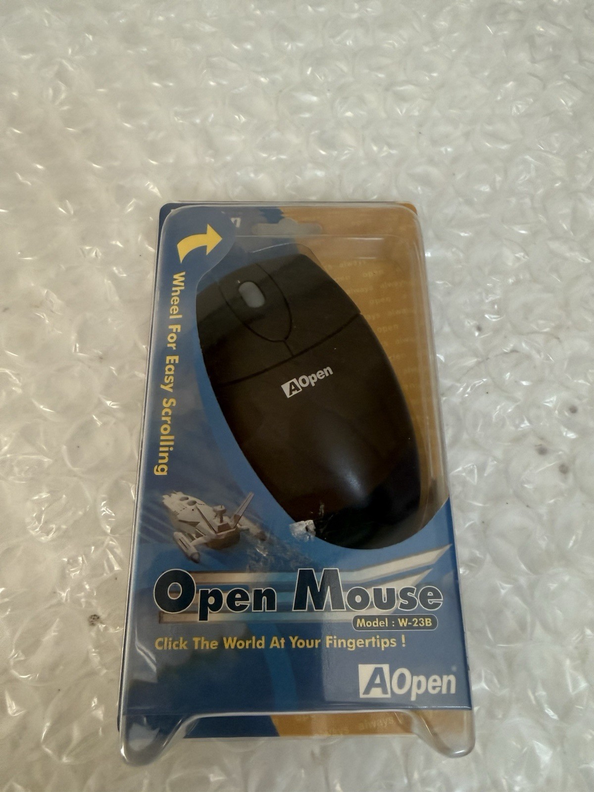 AOpen W-23B Open Mouse 3-Button Scroll Wheel PS/2 - New Sealed Vintage