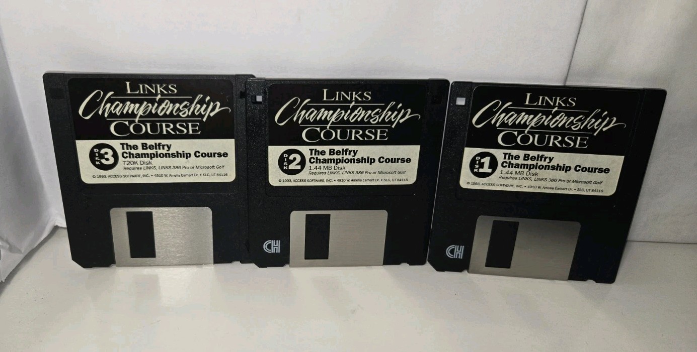 Links 386 Championship Course Access Softwr Belfry Pebble Beach 3.5" Floppy Disk