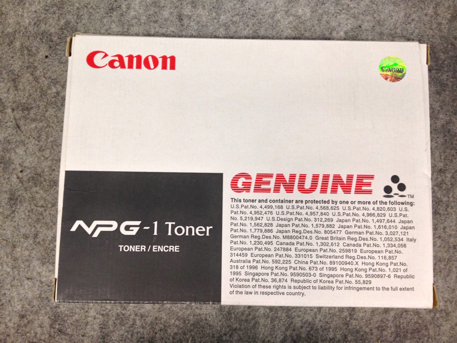 Canon NPG-1 Genuine New Old Stock NOS Toner Cartridge 4 Pack Black Japan