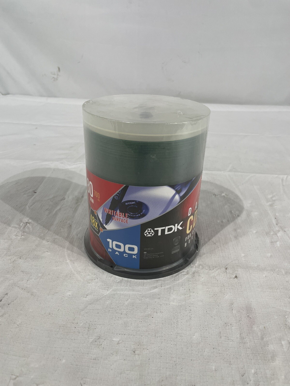NEW Sealed TDK CD-R Spindle 100 pack 700 mb 80 min Recordable 48X Compatible