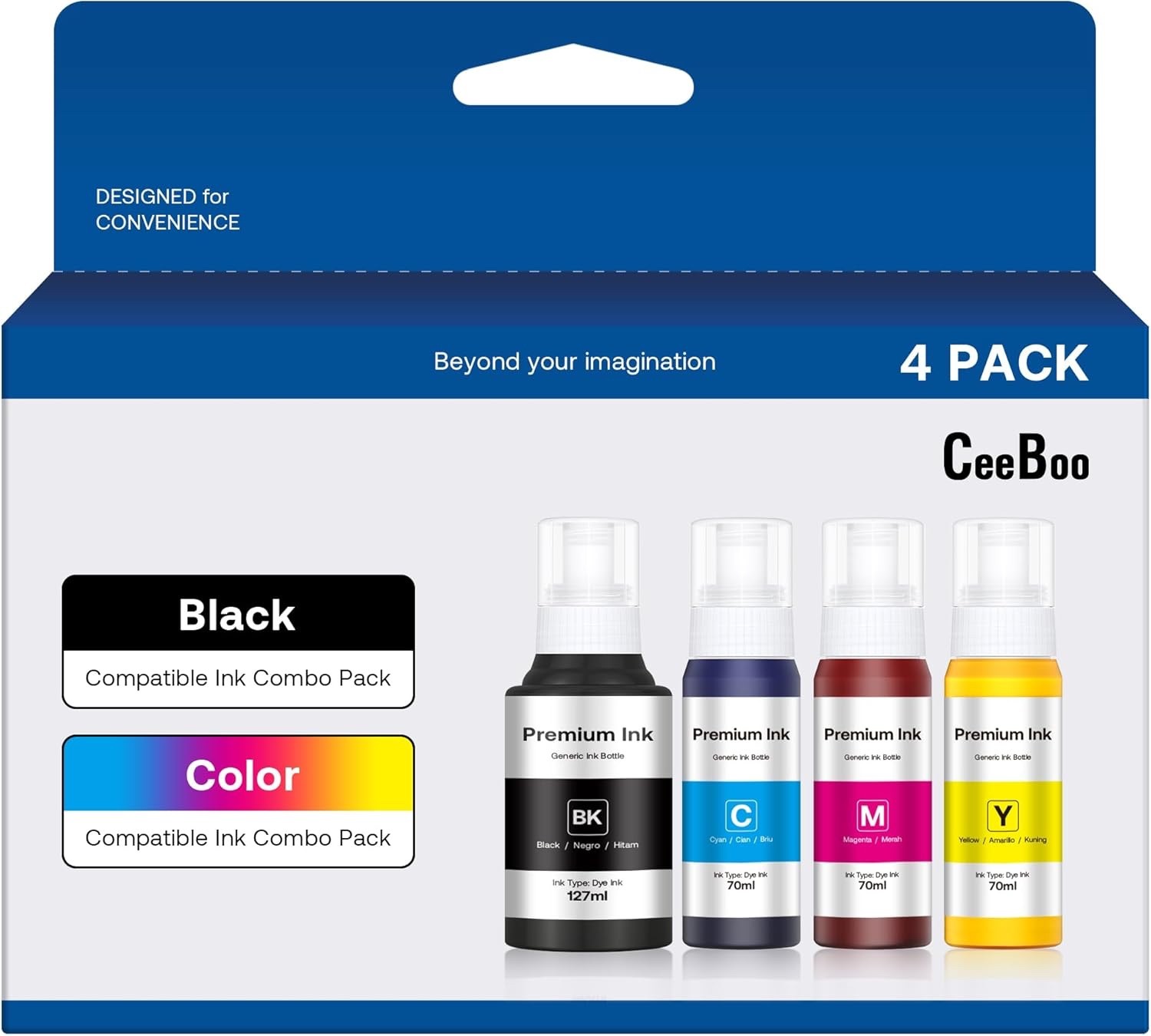 CEEBOO Compatible Ink Bottle Replacement for Epson 502 (Not Sublimation Ink) 2PK