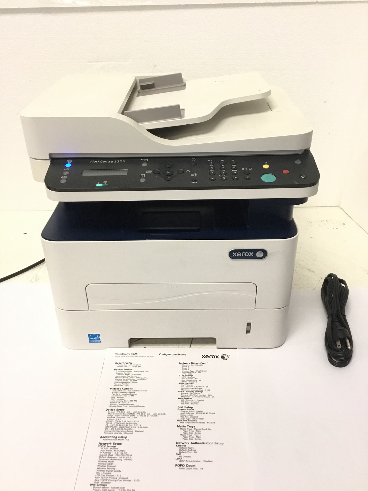 Xerox WorkCentre 3225 Wireless Mono Laser MFP Printer 256MB 33K Pages 