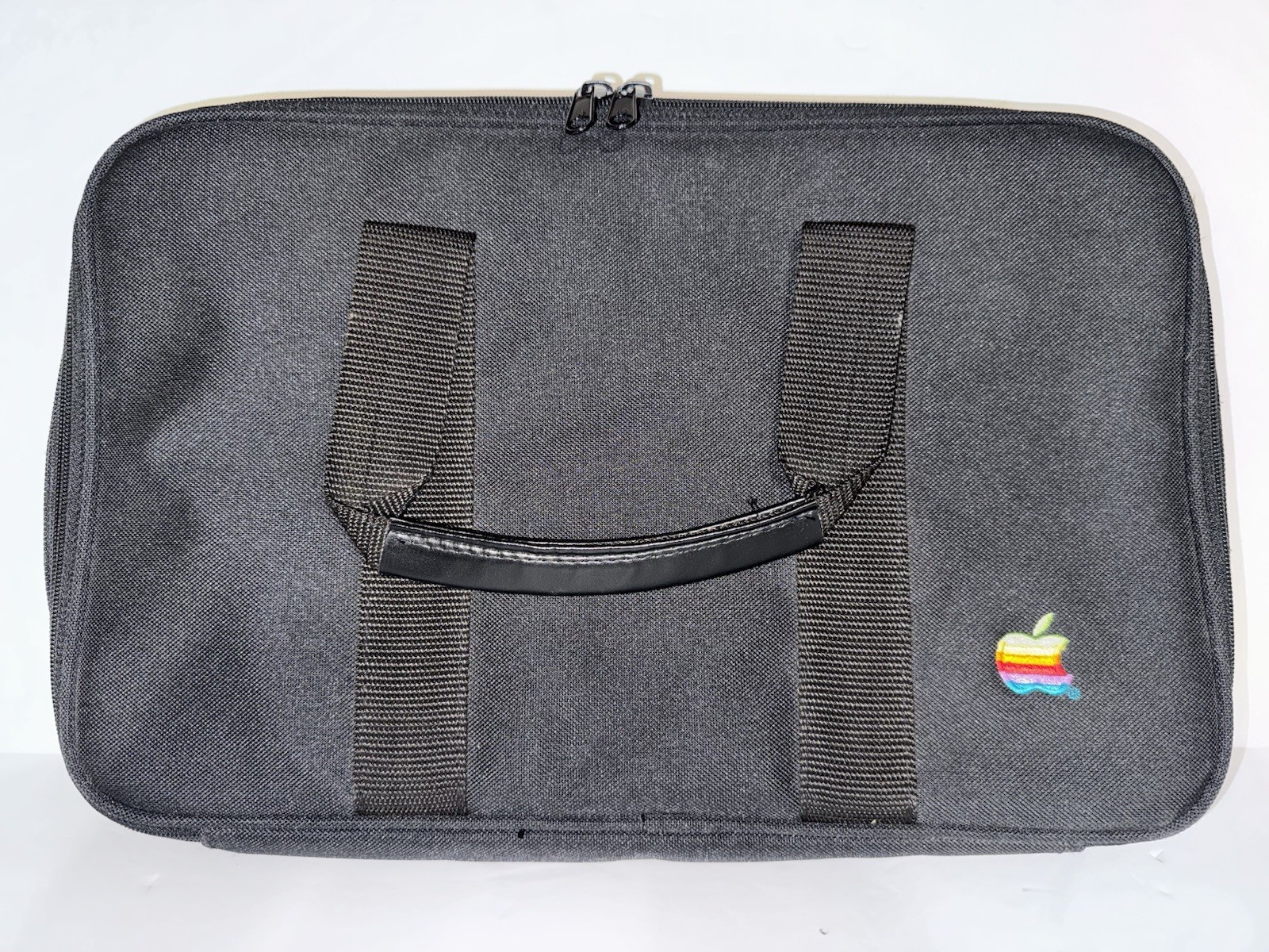 Vintage 80’s-90s Apple Rainbow Logo Small Black Briefcase/Laptop Bag
