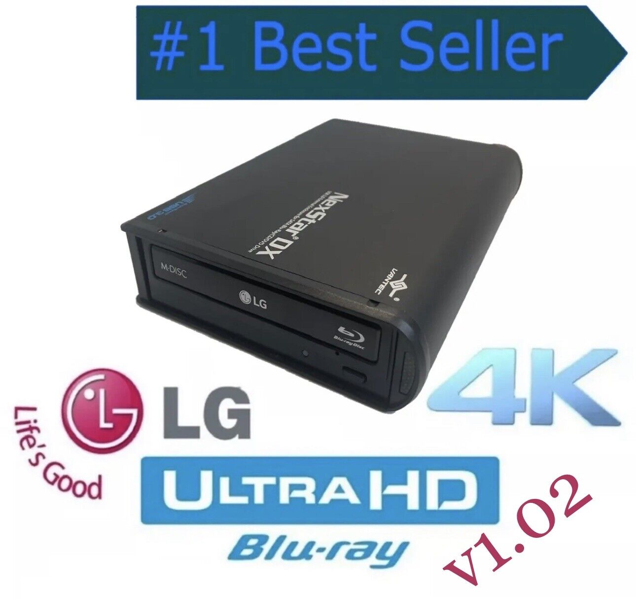External LG WH14NS40  4K ULTRA HD Blu-ray Drive, UHD Friendly FW v1.02