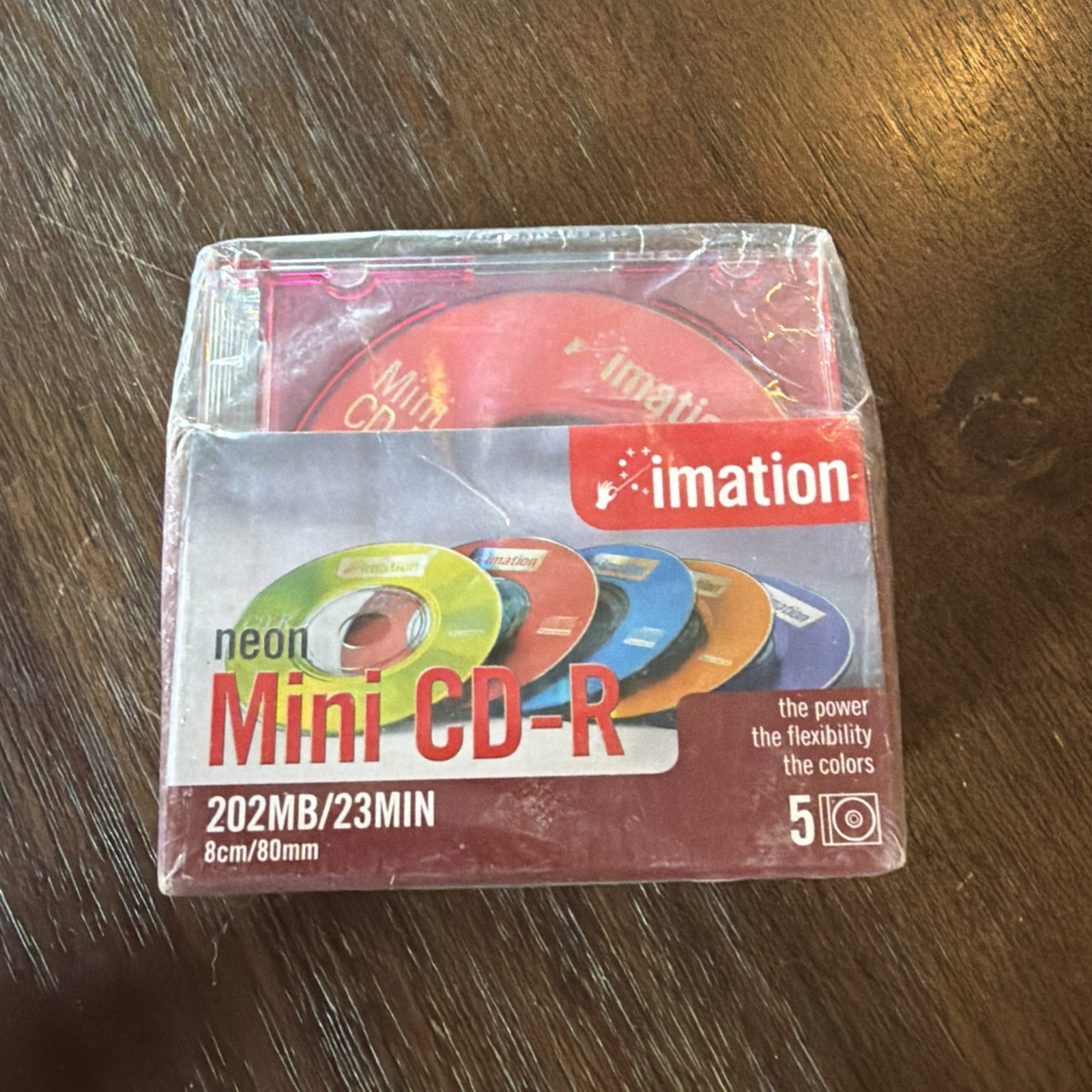 Imation Neon Mini CD-R 5 Pack (202MB/23Min) fit 8cm/80mm CD trays RipGO 