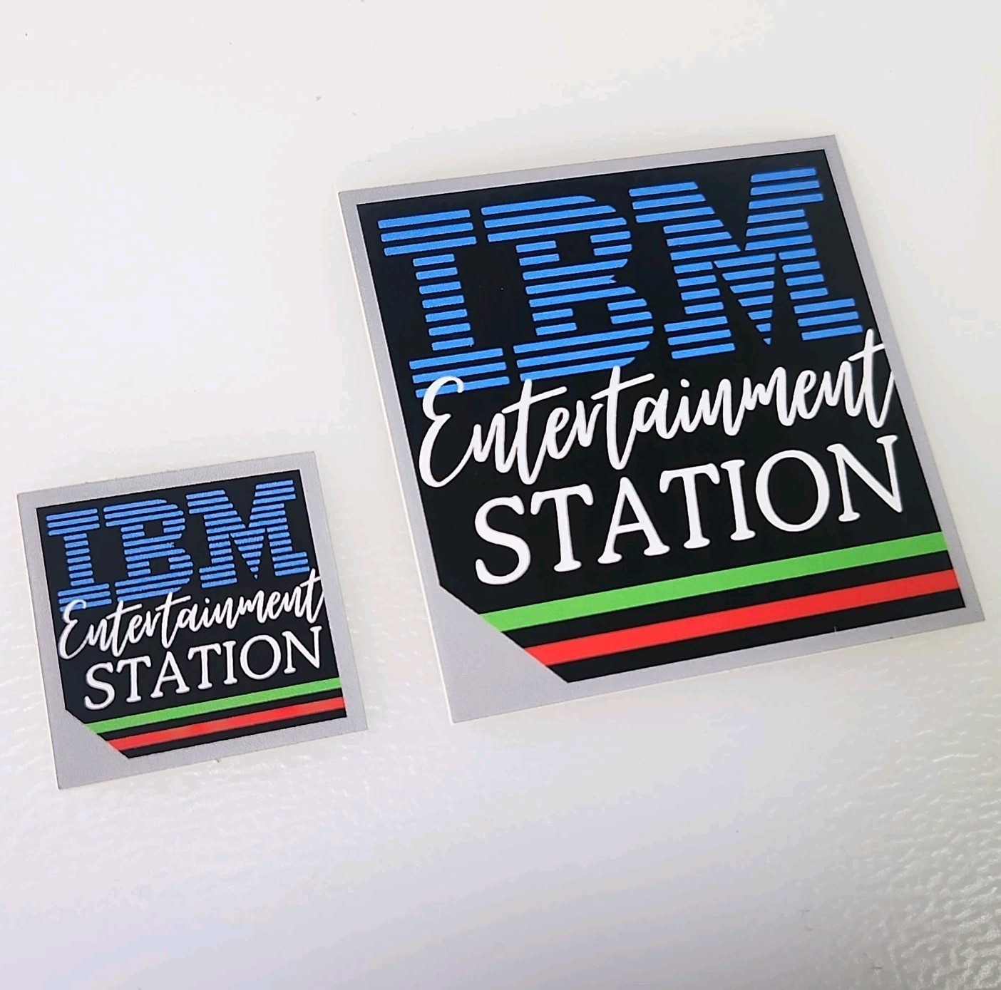 Custom IBM Station Vtg Computer Logo Label Decal Case Sticker Badge Funny 80s