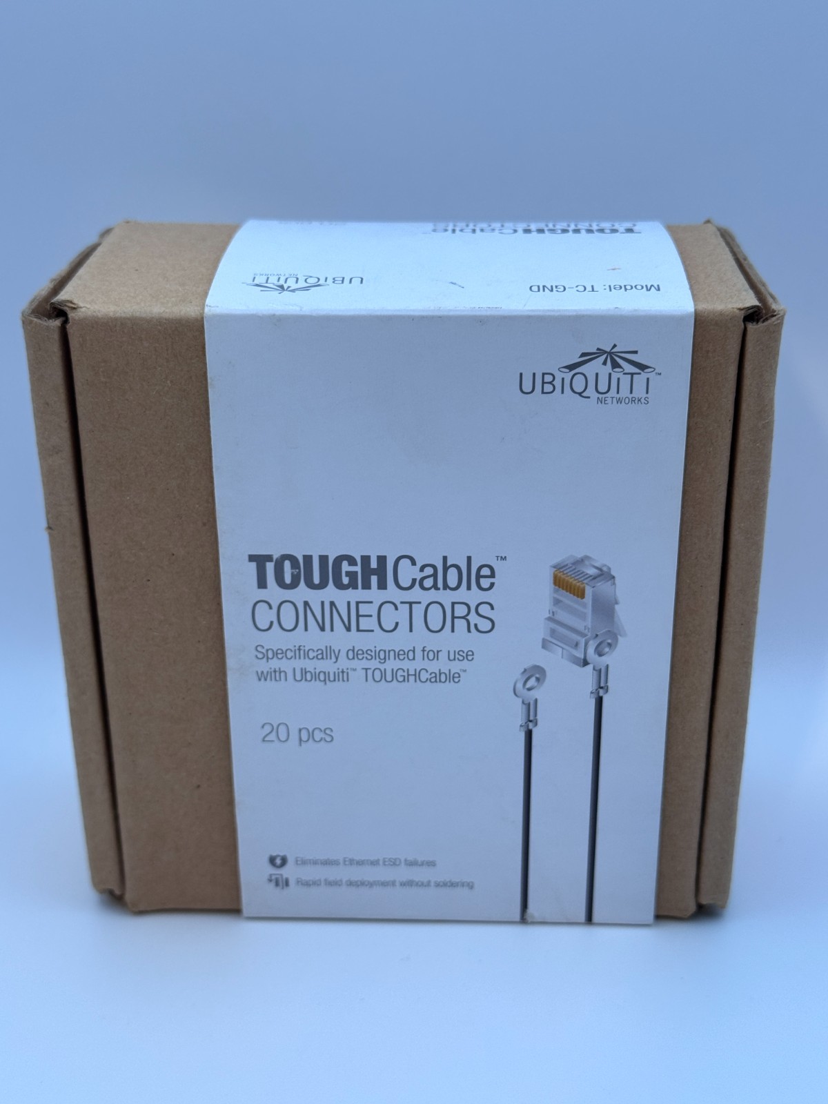 NEW IN BOX UBIQUITI NETWORKS, TOUGH CABLE CONNECTOR, 20CT, TC-GND