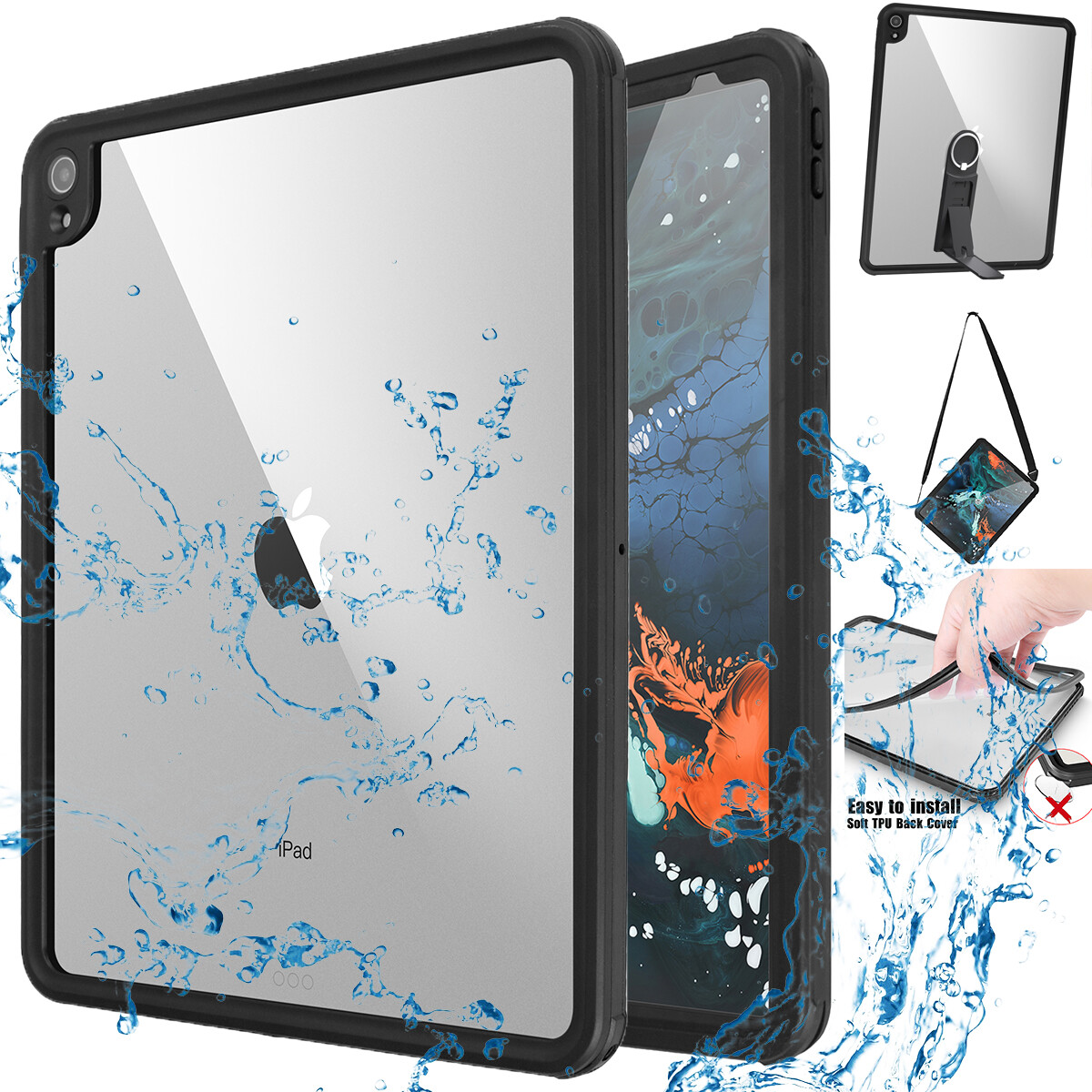 Waterproof Case for iPad Pro 12.9" - Gen 3rd Full Body Protection Stand Cover