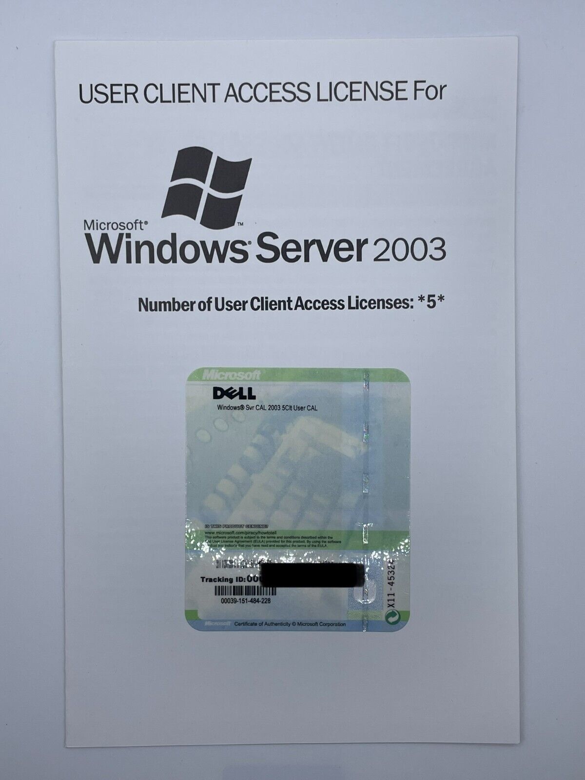 Microsoft Windows Server 2003 OEM 5 User CALS STANDARD ENT DATACENTER