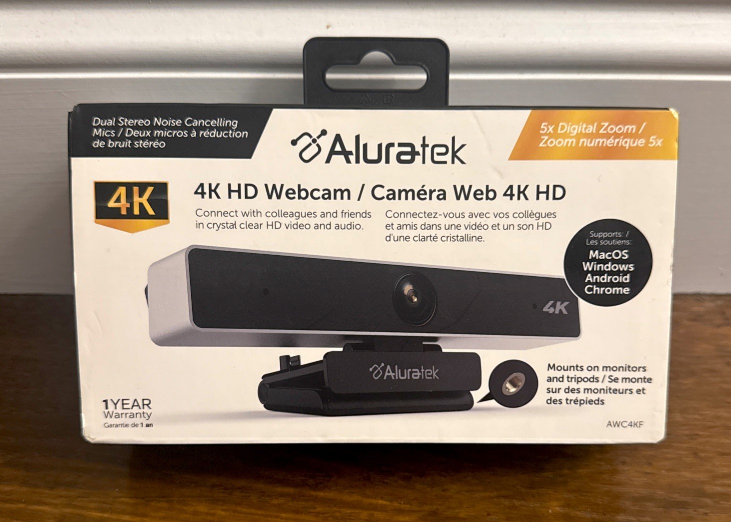 Aluratek Live 4K Webcam - Black/Silver (AWC4KF)