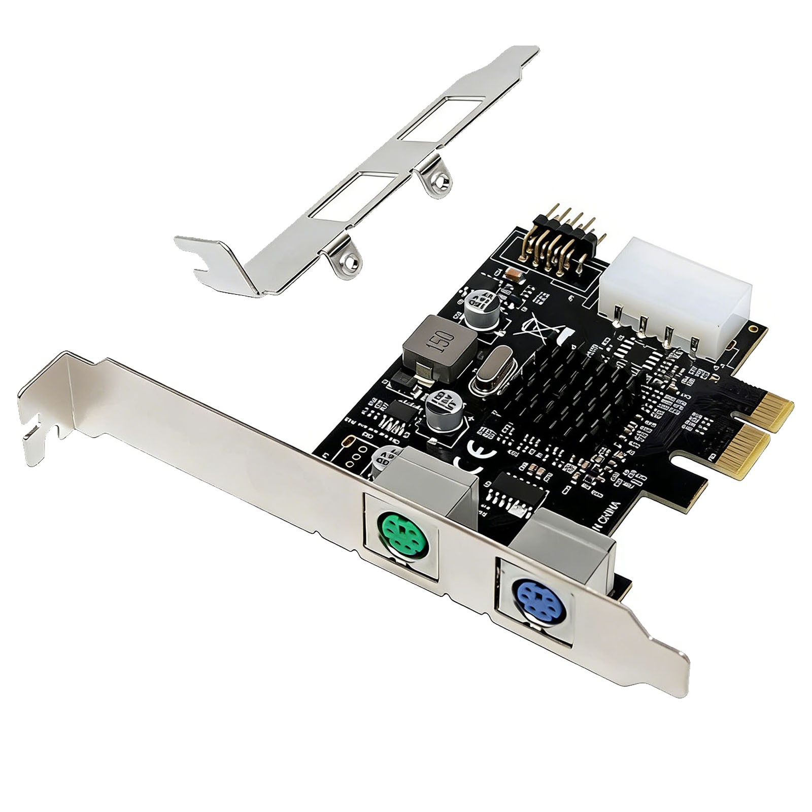 PCI-Express to 2x PS2 PS/2 Port For PC Keyboard Mouse Adapter Card
