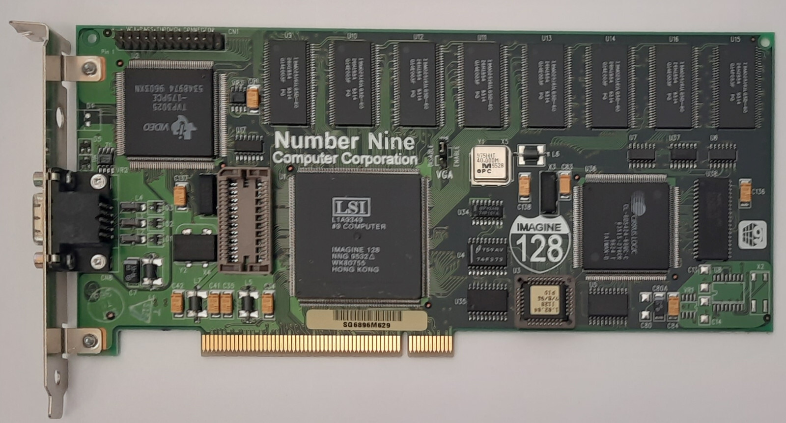 Number Nine #9 Imagine 128 PCI Graphics Card (LSI L1A9349, 4MB, Retro, 1994)