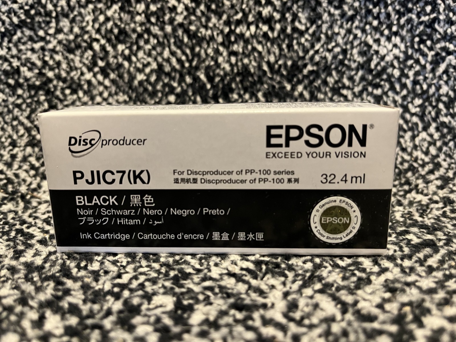 Epson PJIC7(K) Black Ink Cartridge Genuine Date: May 2025