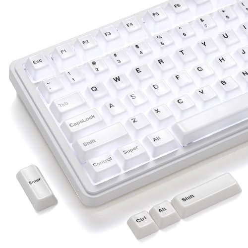 XVX 120-Key Ceramic Keycaps Cherry Profile White Black Legends MX Magnetic