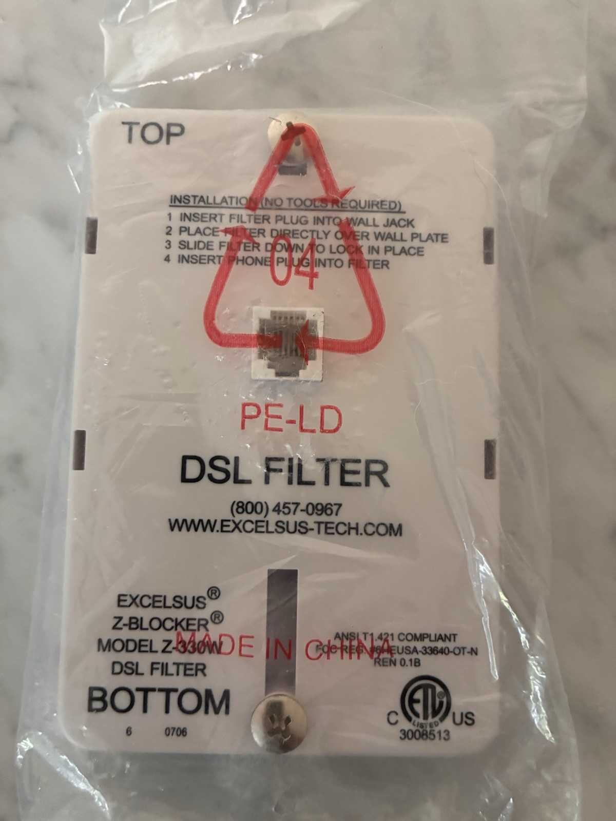 EXCELSUS  Z-330W DSL WALL MOUNT FILTER