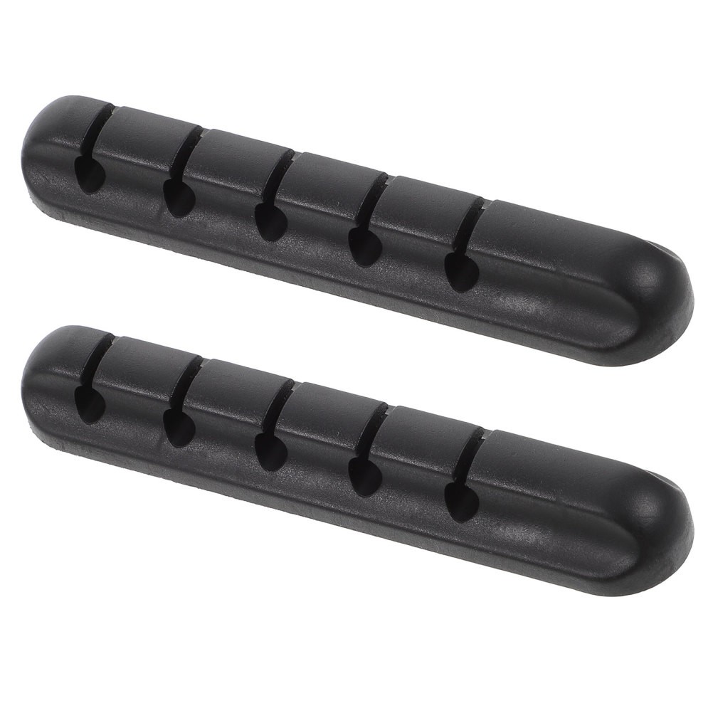 2Pcs Durable Silicone Data Cable Organizer for Car USB Holder Black