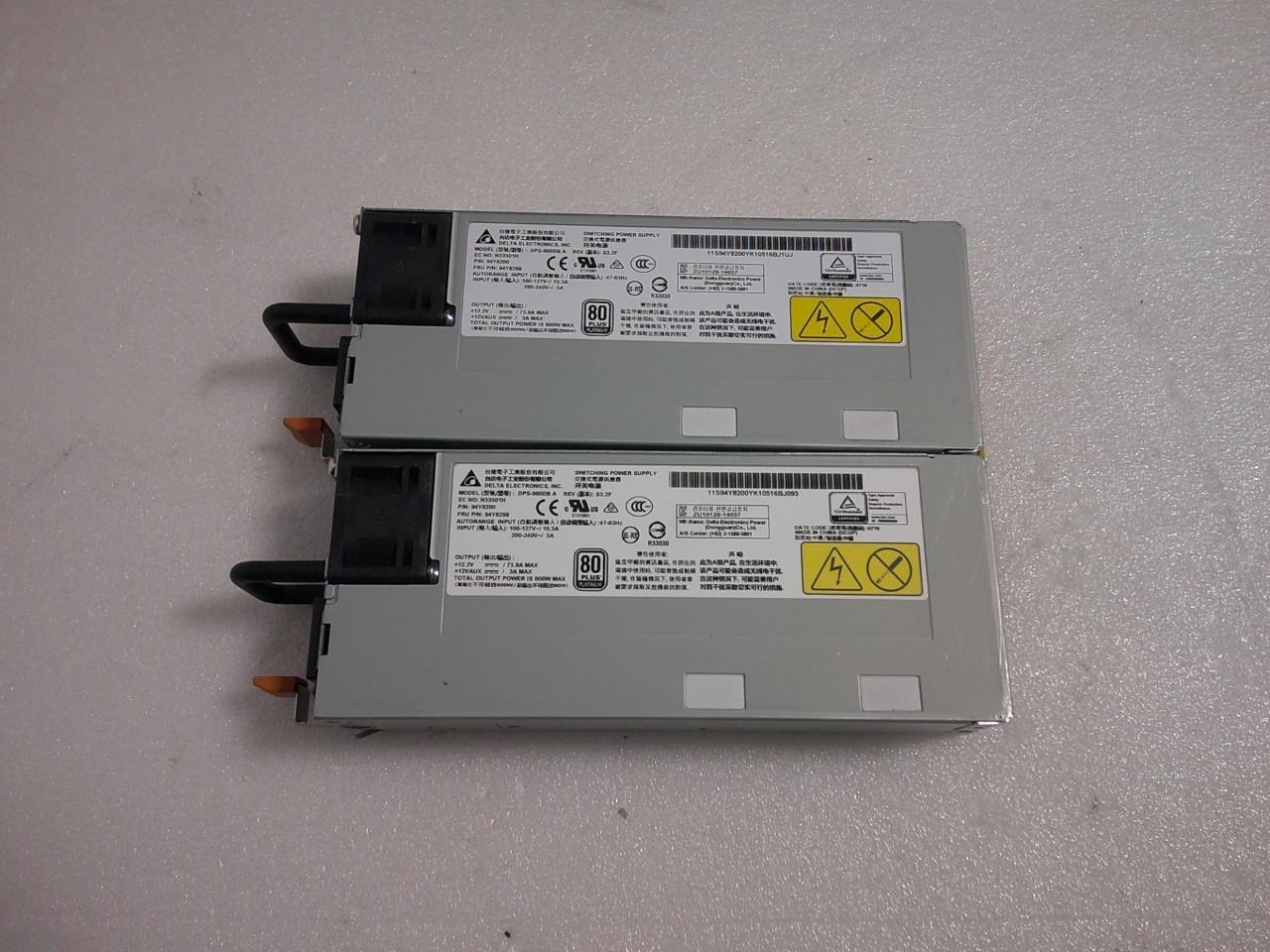 Lot of 2 IBM 94Y8298 900W 80Plus Platinum Power Supply