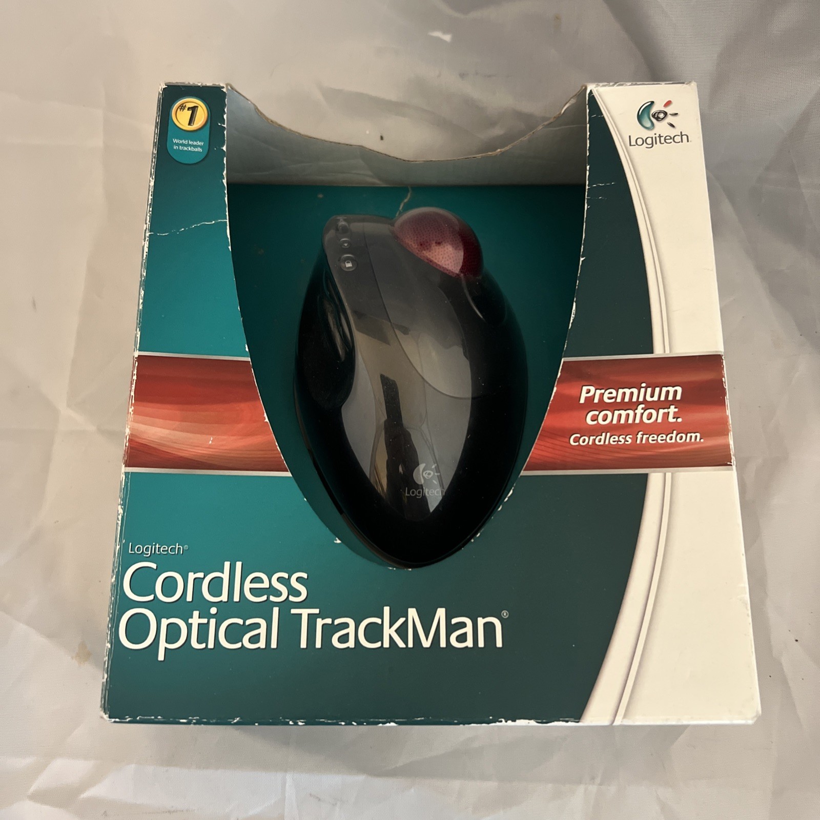 Logitech T-RB22 Cordless Optical TrackMan Trackball Mouse Open Box 904369-0403