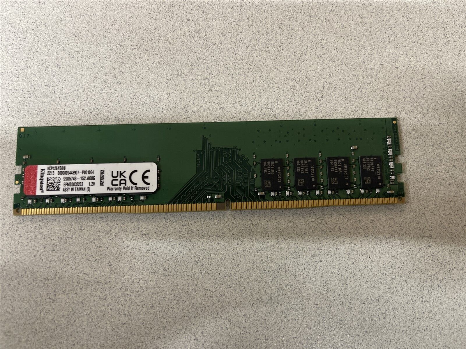 Kingston 8GB DDR3-10600R SERVER MEMORY MODULE KCP426NS8/8