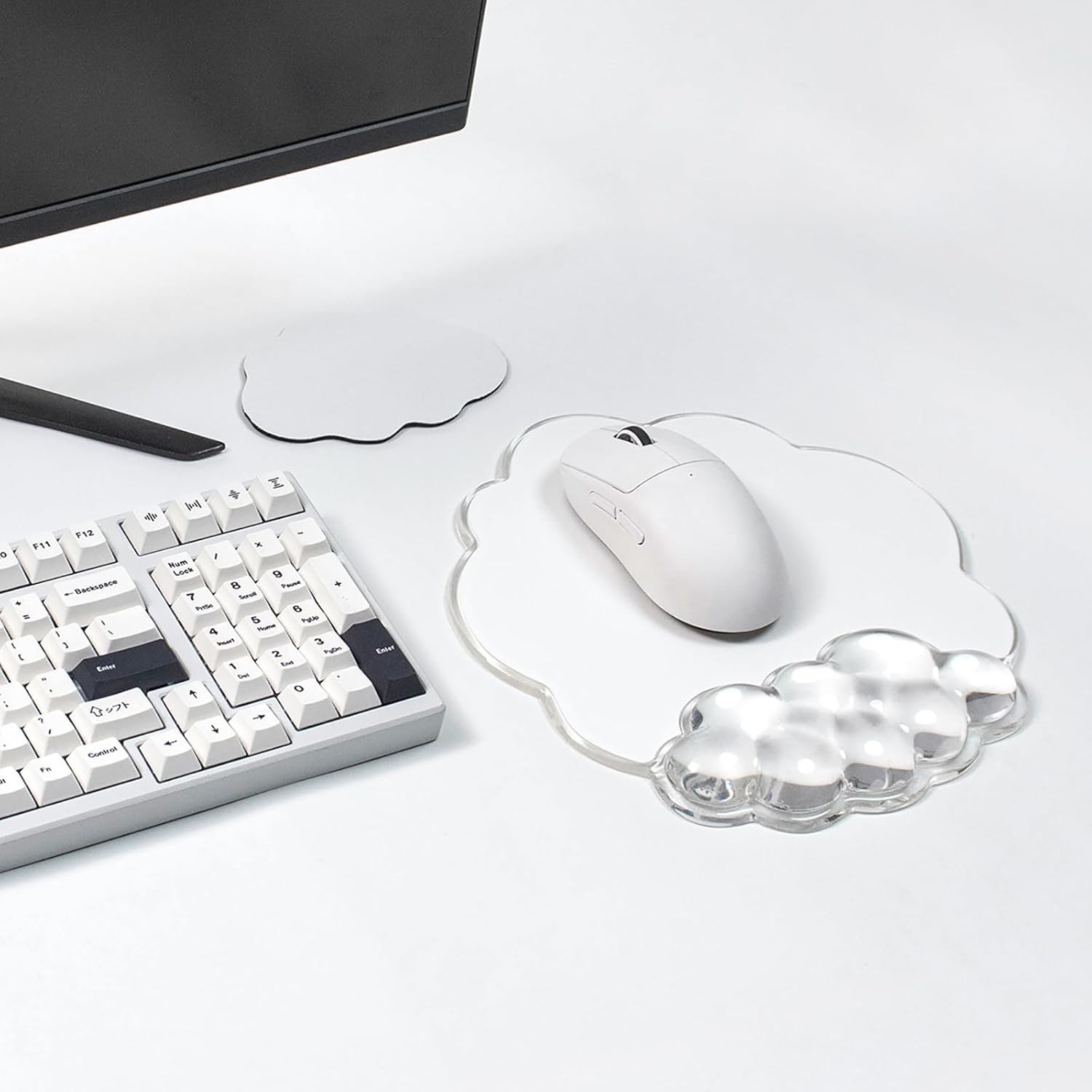 Clear Mouse Pad with Gel Wrist Support - Ergonomic Cloud Mouse Pad Office Acc...