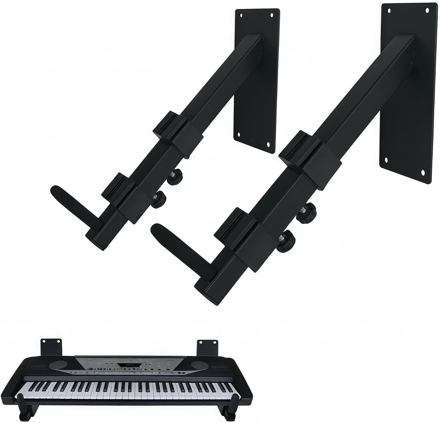 Wall Mount Keyboard Stand Pair Adjustable Telescoping Arms 10-16 inch Piano