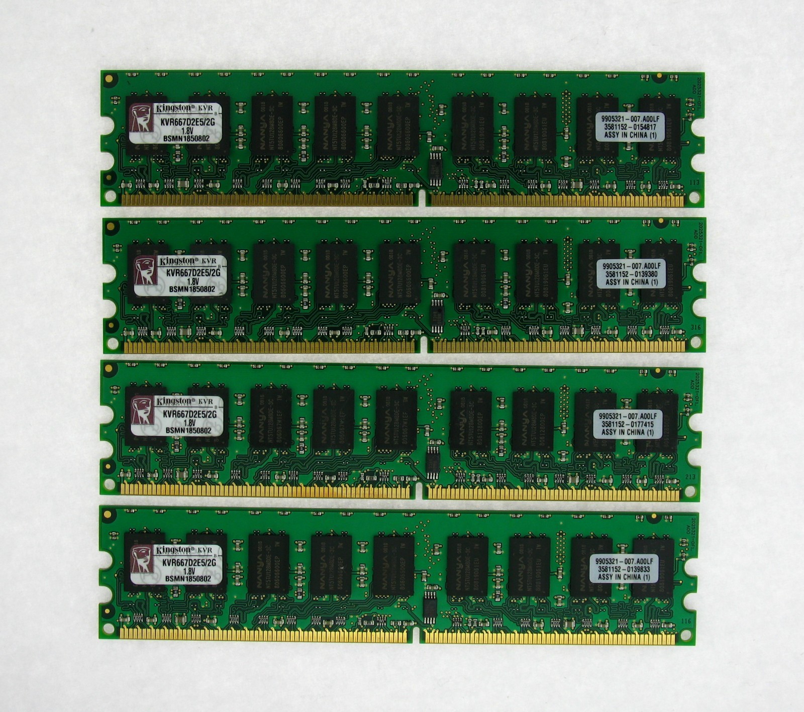 8GB 4x2GB PC2-5300E ECC unbuffered DDR2 667 server Memory KINGSTON KVR667D2E5/2G