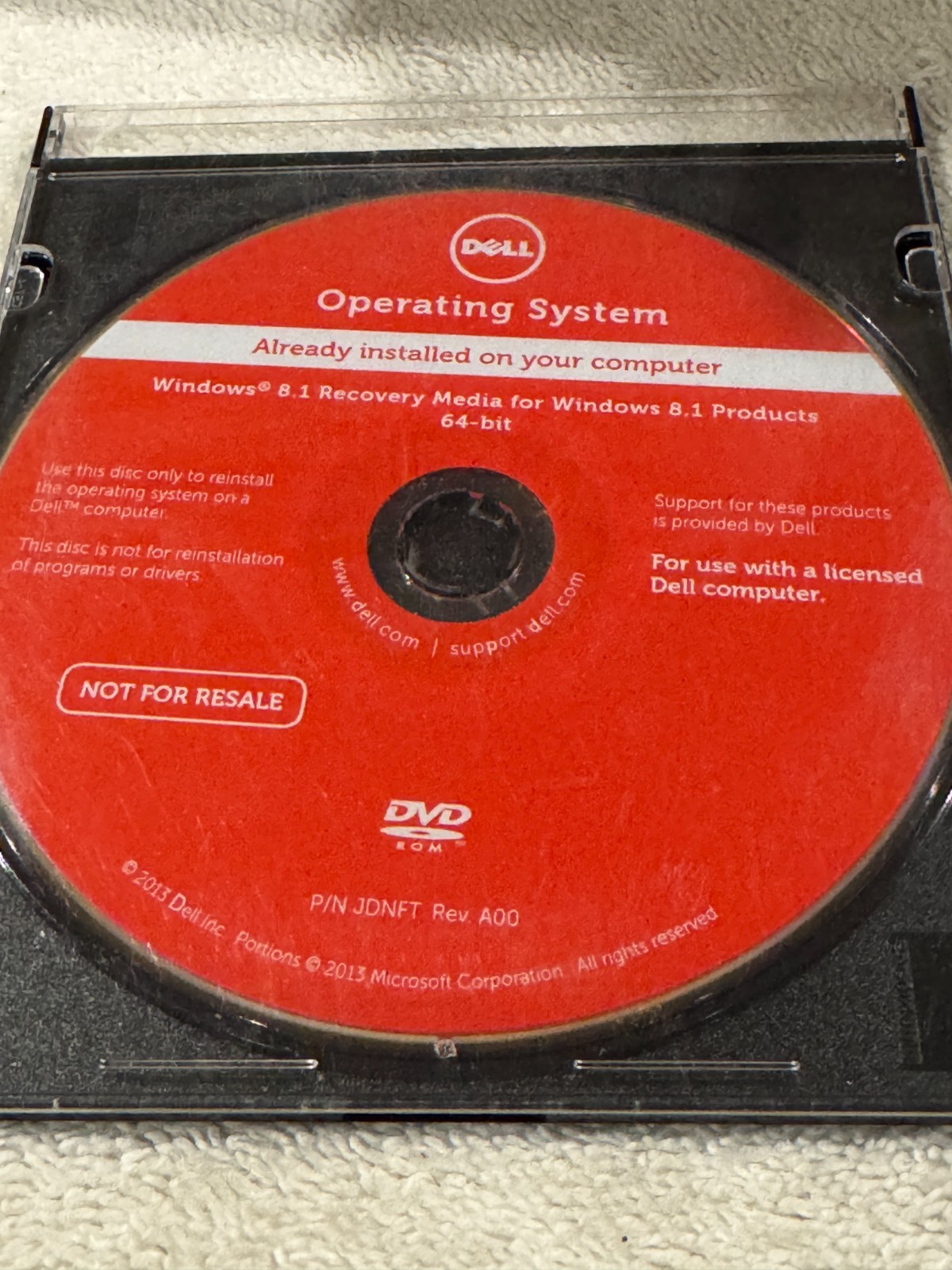 Dell Operating System Windows 8.1 Recovery Media 64bit DVD - DVD ONLY