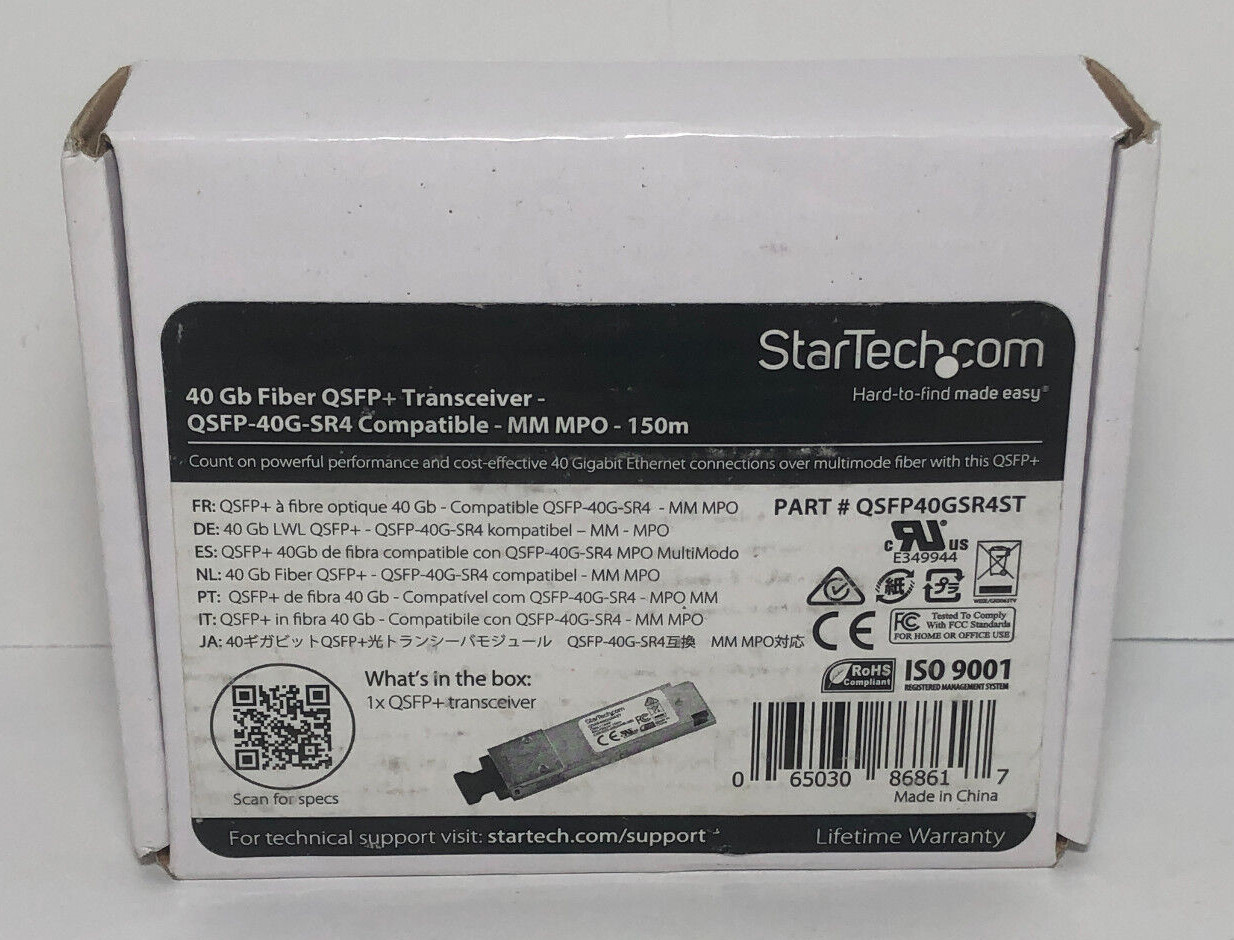 Startech 40 GB Fiber QSFP+ Transceiver QSFP40GSR4ST