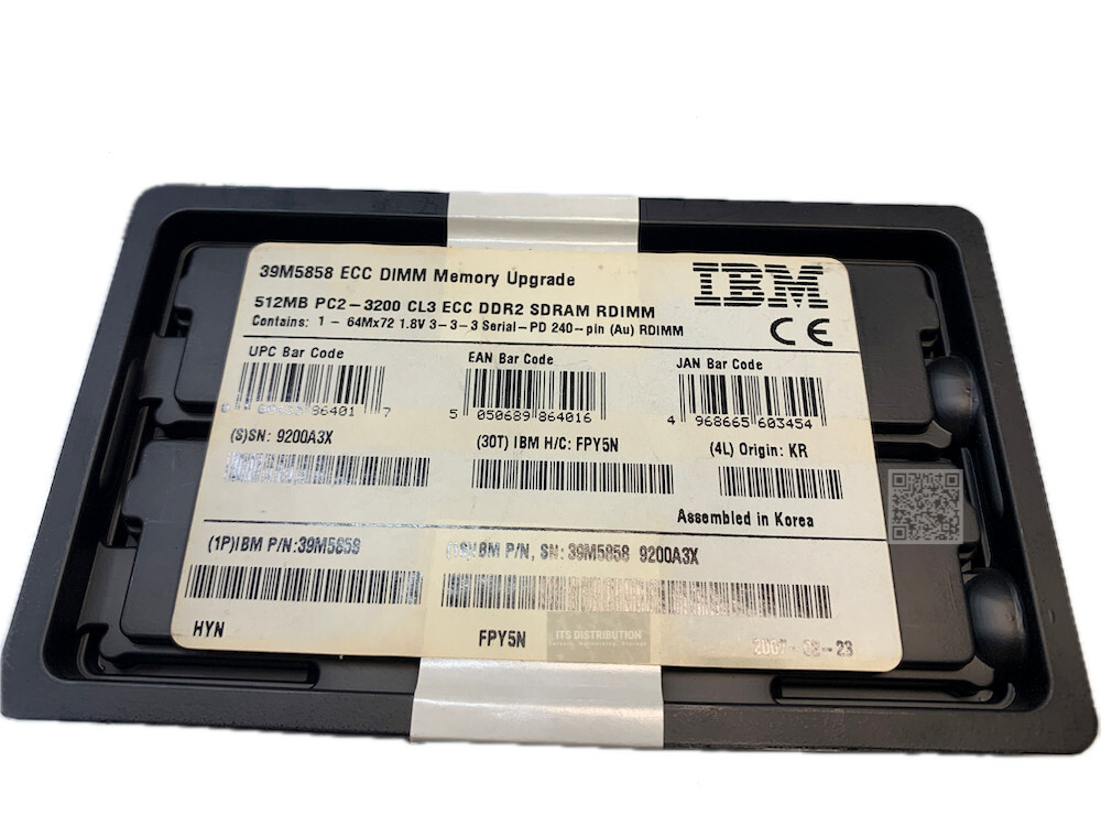 39M5858 I New Sealed IBM 512MB DDR2 SDRAM Memory 400MHz DDR2-400/PC2-3200 ECC