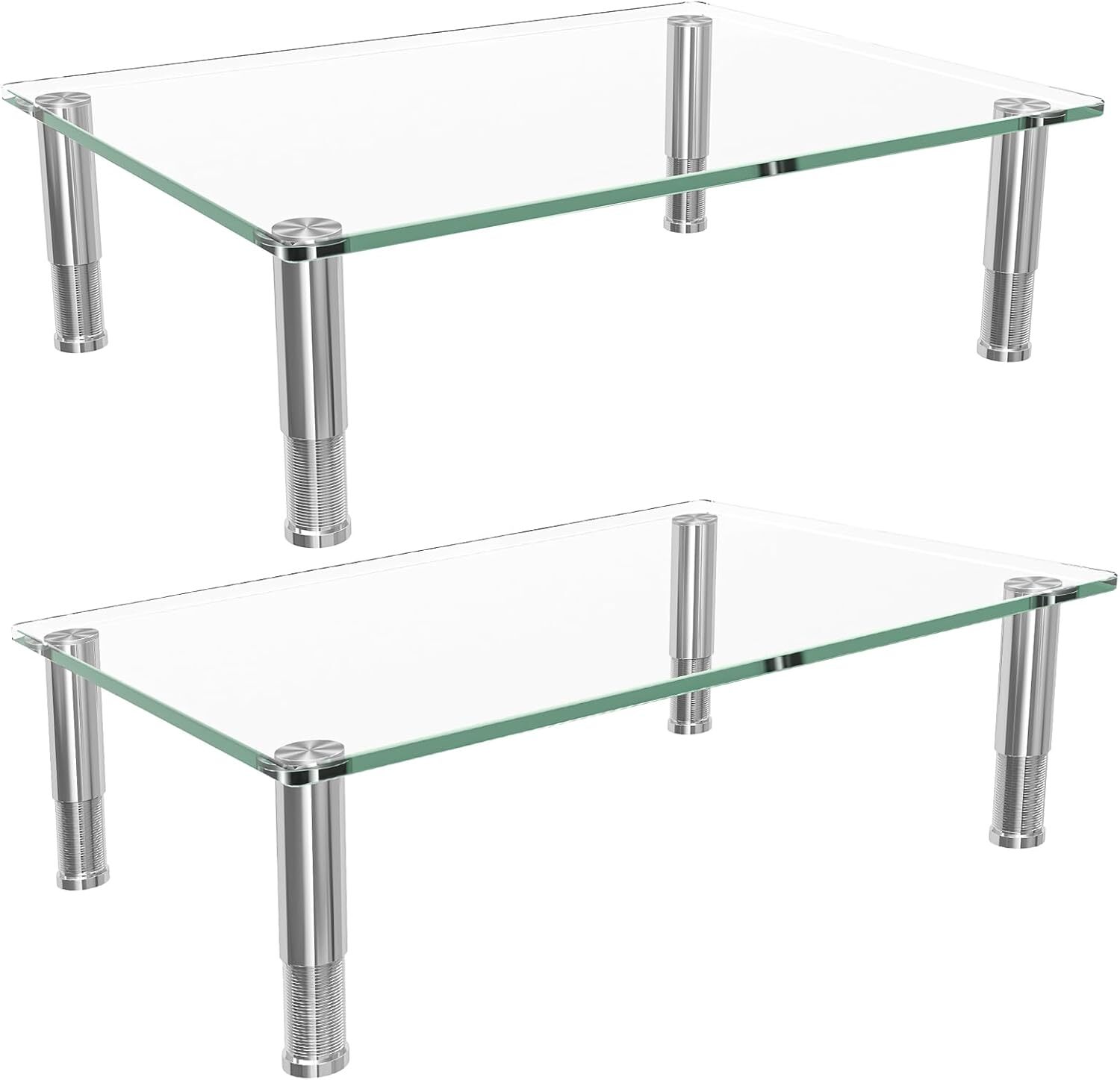 Simple Trending 2 Pack Computer Monitor Riser with Height transparent 