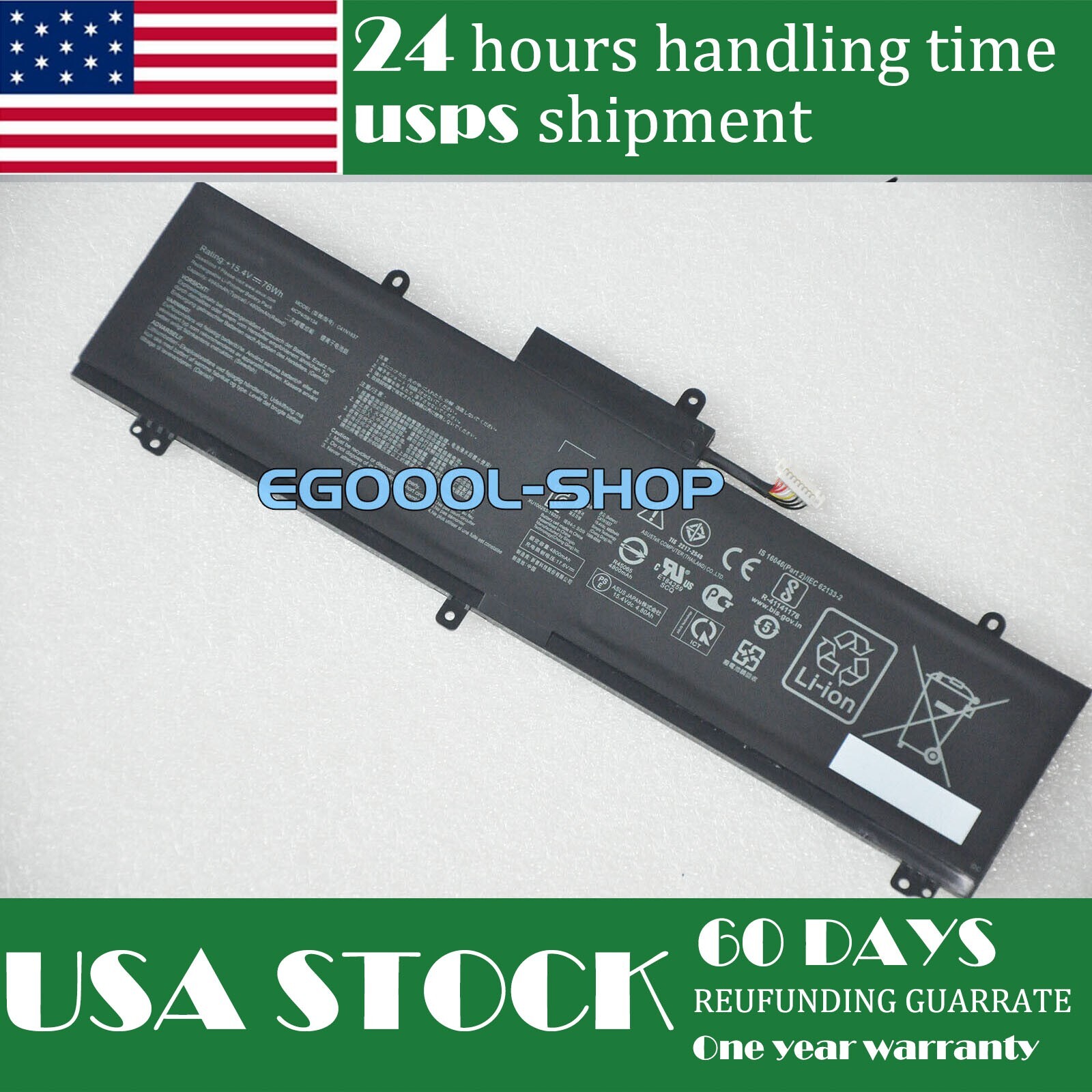 New Genuine C41N1837 Battery for ASUS ROG Zephyrus G15 GA502 M15 GU502G GX532GW
