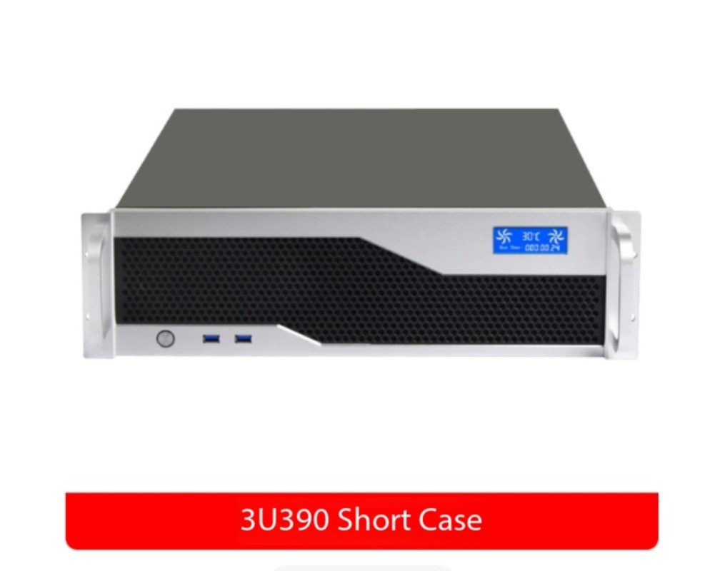 3U Short-Rack MATX Industrial PC with ATX  Power Supply and Temperature Display